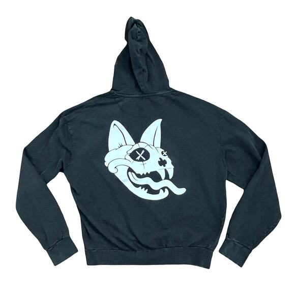 Love Joy Metal Heart Distressed Black Hoodie Large - Picture 2 of 7